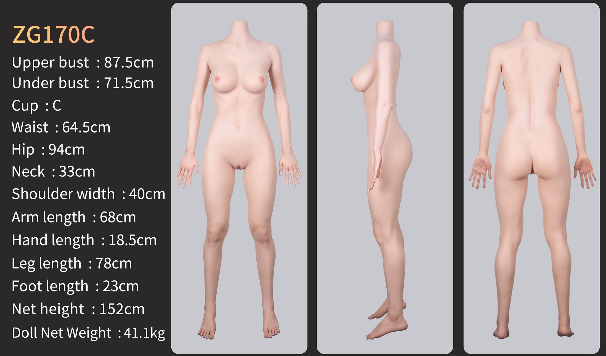 Scarlett(Movable Jaws Version) ZG170C-170cm C Cup Fair Skin Sex Doll GE95-2 - SEX LOVE DOLLS